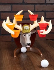 Deer Pong Talking Deer Head Game & Music 6 Cups & 8 Balls 8+ Years Sealed in Box