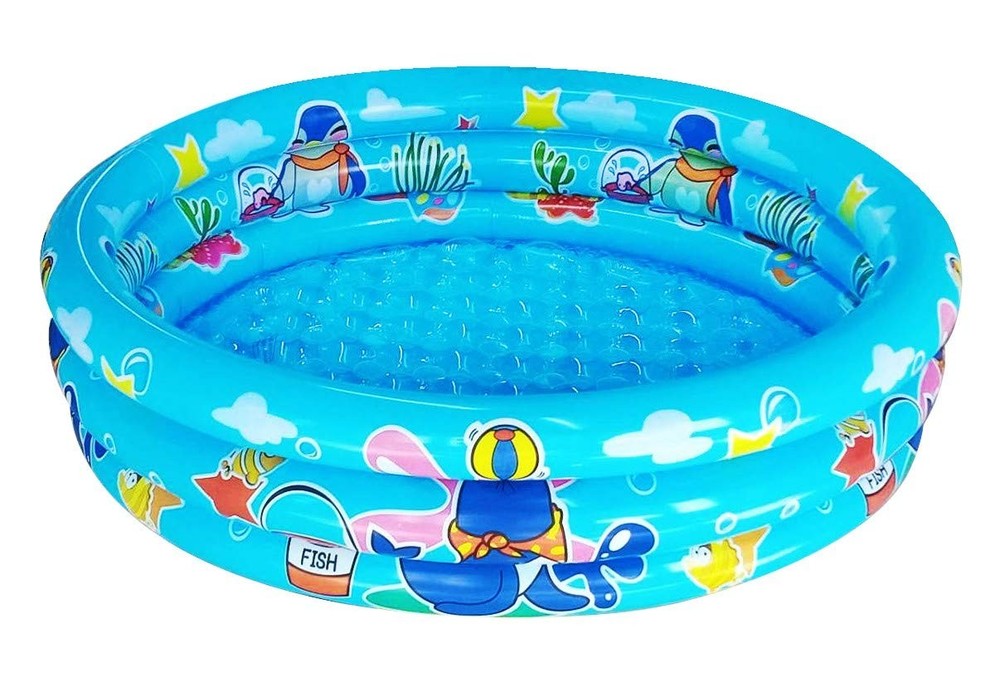 Big Summer Inflatable Kiddie Pool 48×12 3-Ring Toddler Blue