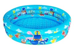 Big Summer Inflatable Kiddie Pool 48×12 3-Ring Toddler Blue