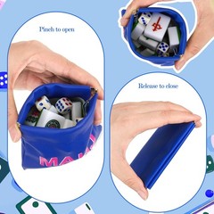 Mahjong Dice Bags 3.8 x 3.9 in PU Squeeze Mahjong Pouch Mini Dice Coin Tiles …