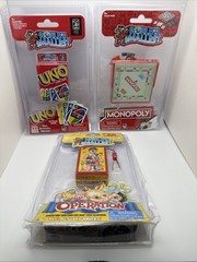 World’s Smallest Board Games Mini Toy Lot – Monopoly UNO Operation Brand New Set