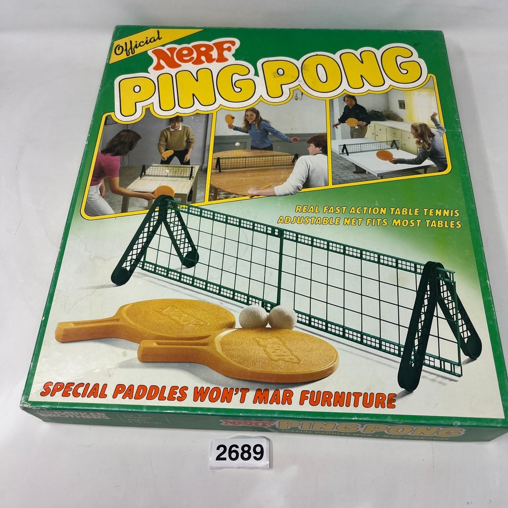 Official Nerf Ping Pong Table Tennis Game – Parker Brothers COMPLETE VTG 1982