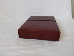Vintage MR MAN Backgammon Board Game Leather Travel Case Box Brown Briefcase