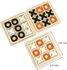 Wooden Board Tic Tac Toe Game XO Table Toy Classical Family Children Puzzle Game