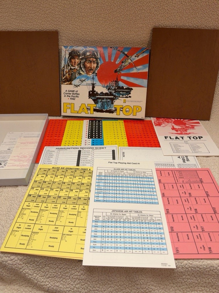 Avalon Hill Flat Top 1981 WWII Carrier Battles UNPUNCHED Complete Game 8930
