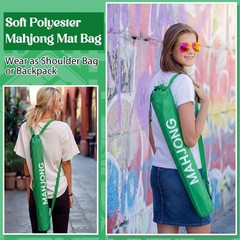 Sunnymove 35 Inch Long Mahjong Mat Bag Cute Double Strapped Polyester Drawstr…