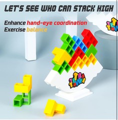 48 Pcs Tetra Tower Balance Stacking Blocks Game