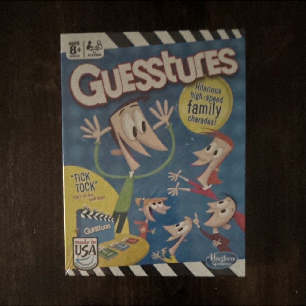 Hasbro Gaming Guesstures Family Charades Board Game Over 600 Words Ages 8+