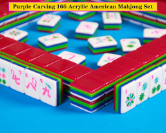 4-Layer Mahjong Tile Set 1.2-Inch Rose Red 166 American Mahjong Tile Set with 4P