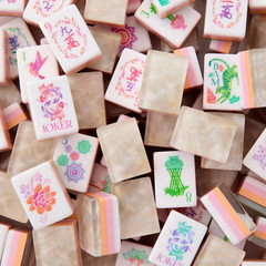 160 American Mahjong Tiles 4-Layer Acrylic Pearl Color Engraved Set fast ship