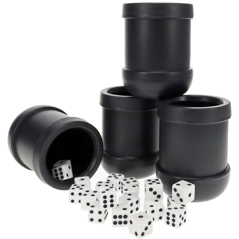 WE Games 4 Plastic Dice Cups, 20 Dice, Instructions for Liar’s Dice and 10 Games