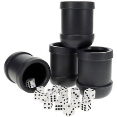 WE Games 4 Plastic Dice Cups, 20 Dice, Instructions for Liar’s Dice and 10 Games