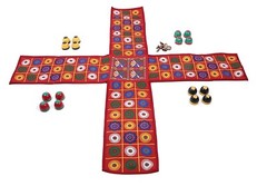 Handmade Chopat Red Pachisi Indian Ludo Chausar Game for 12 months and up