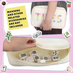 Empty Mahjong Bag Thickened American Mahjong Tiles Bag with Zipper Storage Pouch