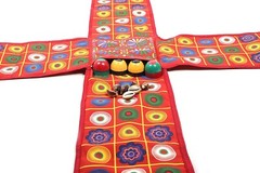 Handmade Chopat Red Pachisi Indian Ludo Chausar Game for 12 months and up