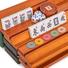 American Mahjong Set, “Verdant Santorini� – 166 Tiles with Green Soft Case