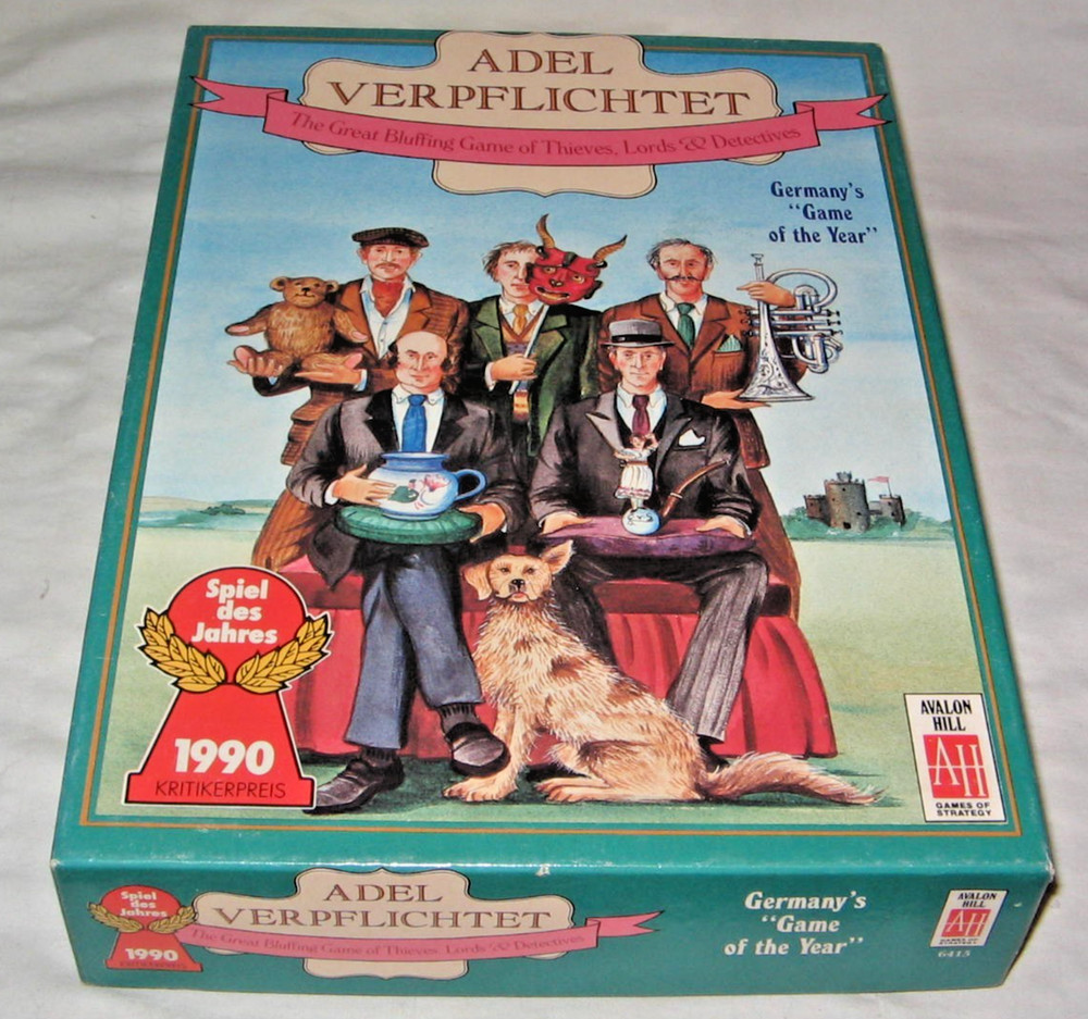 Adel Verpflichtet Bluffing Game 1991 Vintage Avalon Hill 100% complete VG