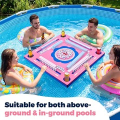 Floating Pool Mahjong Table 31.5-inch Waterproof Game Tray for Pool Beach Lake