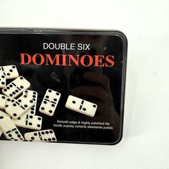 T.F. Dominoes Double Six – Set of 28 Tin Box Multicolored New Old Stock