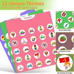 Matching Memory Game for Kids Ages 4-8, Flip to Win Board Games Travel Toys P…