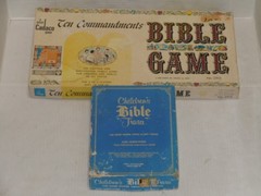 VINTAGE 1966 CADACO TEN COMMANDMENTS BIBLE GAME & 1984 CHILDREN’S BIBLE TRIVIA