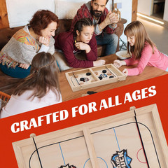 Fast Sling Puck Wooden Game for Kids & Adults Family Fun 2 Player New