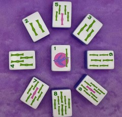 Brand-new high-end transparent blue American mahjong tile set, 160 tiles + bag