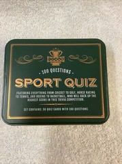 SPORT QUIZ 100 QUESTIONS SET IN TIN CONTAINS 50 CARDS 100 TRIVIA QUESTIONS