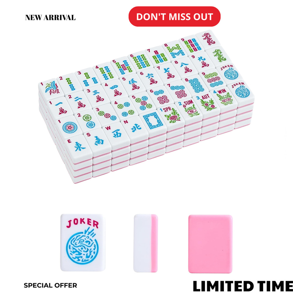 NEW 1.2″ American Mahjong Tile Set 166 Pink Tiles Only No Racks