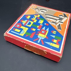 Vintage TOFA Colorful Wooden Block Game No. 10902 Czechoslovakia Incomplete