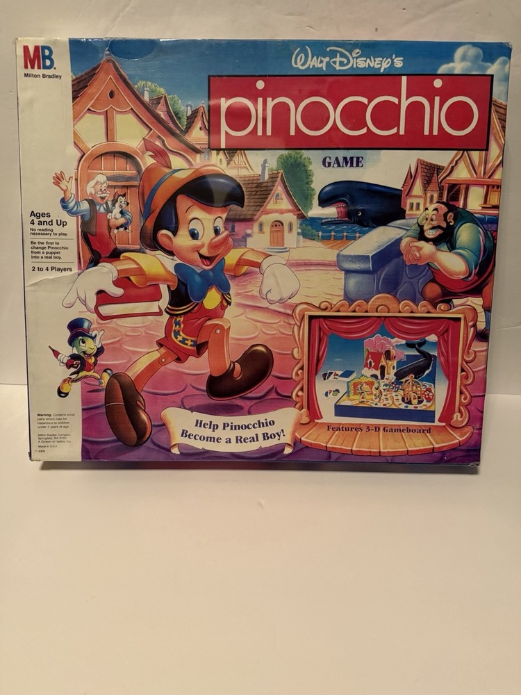 Walt Disney’s Pinocchio Vintage 3D Board Game Milton Bradley Rare #2