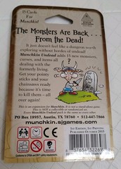 MUNCHKIN UNDEAD Expansion Pack Steve Jackson Games 15 Card Pack 1st Edition 1499