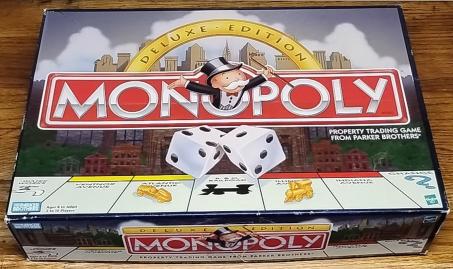 Monopoly Deluxe Edition 1998 Wood Houses 12 Gold Tokens Parker Brothers Complete