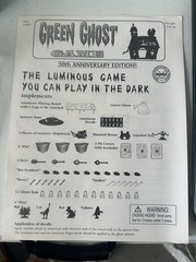 Marx Green Ghost Game 30th Anniversary Edition Glows in Dark 2+ Players Ages 5+