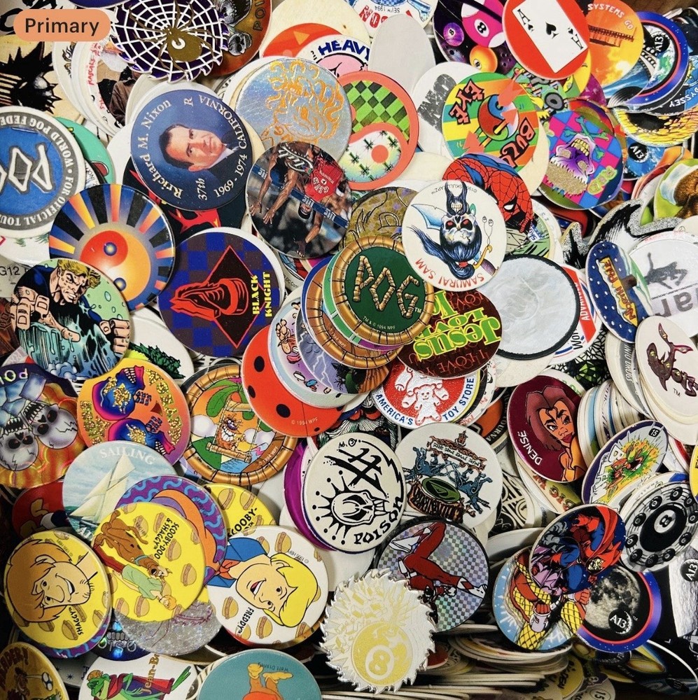 90 ’s POG Collection – Lot of 75 POGs w Two Slammers