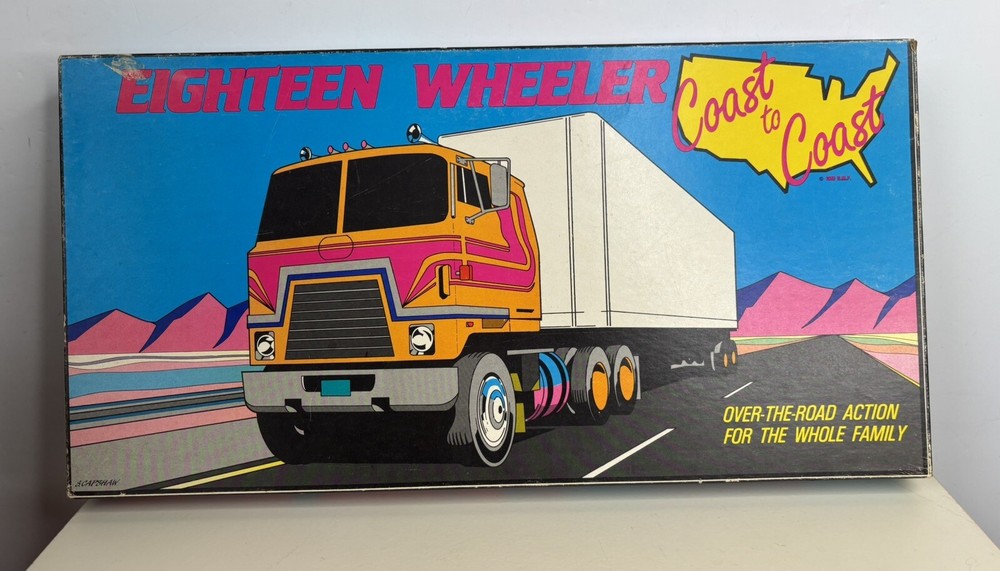 Vintage 18 Wheeler Coast to Coast Board Game 1986 DMP Eighteen 1978 Big Rig