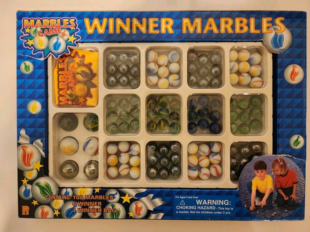 1997 Rare Vintage ​Winner Marbles 108 Piece Set Prosperity Ind. Co. New Sealed