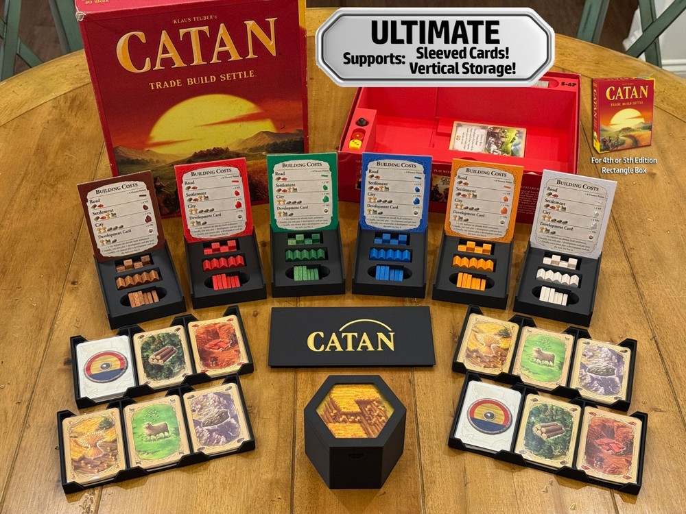 Catan Organizer (4th, 5th Edition) Base Game + 5-6 Player Expansion, 3D Printed