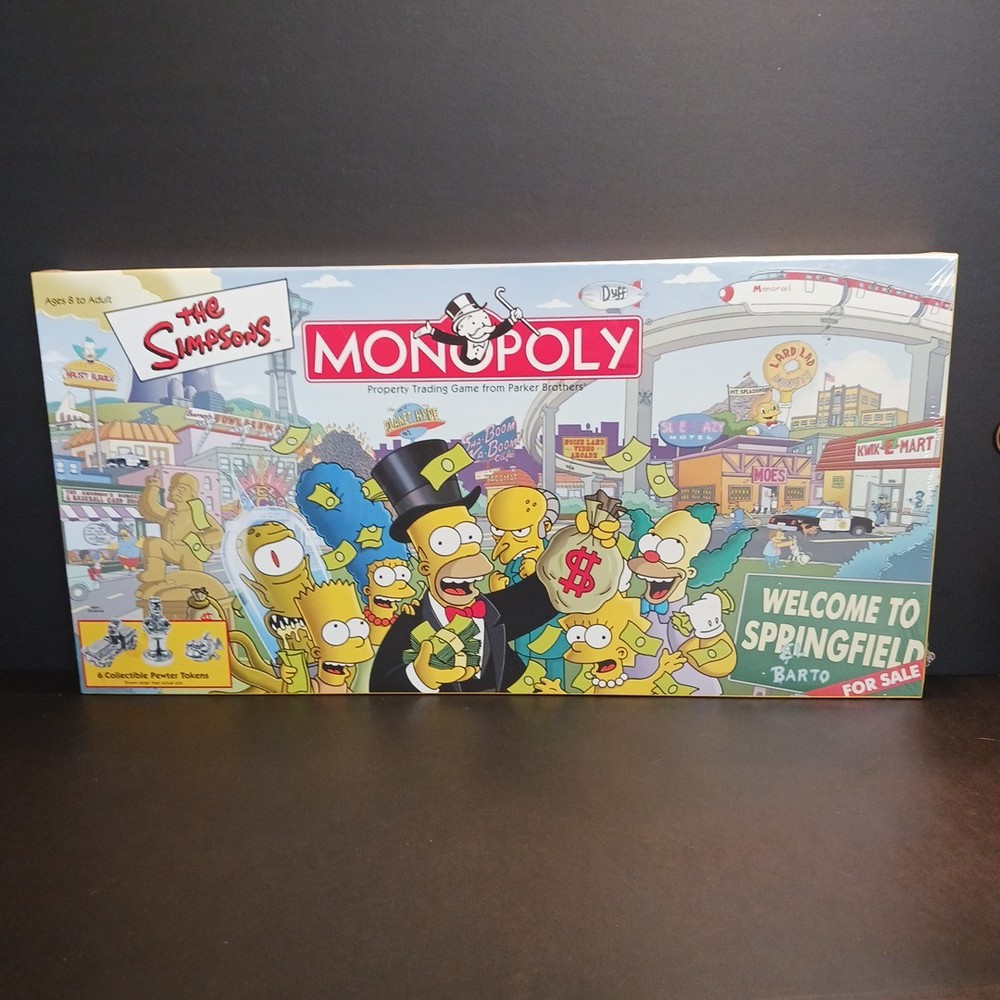 VINTAGE Monopoly THE SIMPSONS BOARD GAME w/ Collectible Tokens 2001 SEALED 🎲