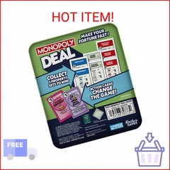 Monopoly Deal Card Game in Collectible Storage Tin | Ages 8+ | 2-5 Players | 15