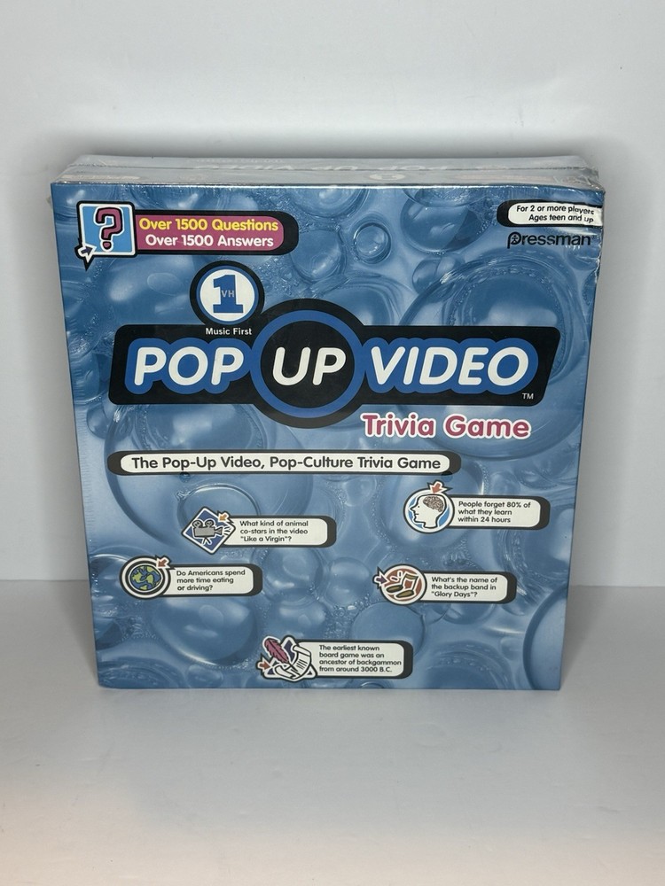 Vintage VH1 Pop Up Video Trivia Game 1999 Pressman FACTORY SEALED New Old Stock