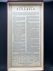 Vintage 1953 Scrabble Board Game Selchow & Righter Red Box Wood Tiles USA Made