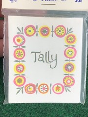 Heines Tallies 2 Way 2 Table Set With Multi-Color Floral Designs-8 Tallies