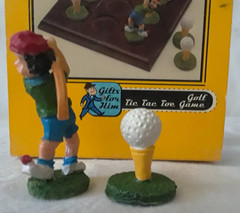 10 PC Tic Tac Toe Golf Game w/ 5.5 in Wood Game Board