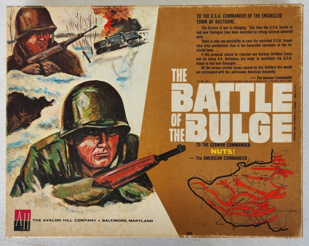 Avalon Hill The Battle of the Bulge World War II Themed Strategy Board Wargame