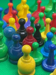 Board Game Pawns, Meeples & Wizard Hat Tokens Lot Assorted Multicolor 58 pieces