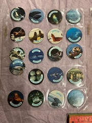 Vintage POG Lot Mixed Pogs Lot Various Animals, Batman, and zeebs