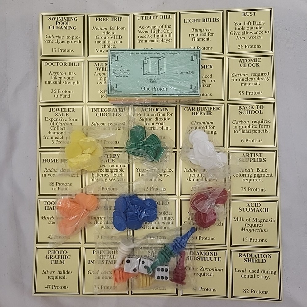 ElementO-1992 Original Educational Game-Learn the Periodic Table NEW Vintage