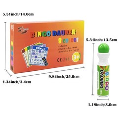 Yuanhe Bingo Daubers Dot Markers Mixed Color Set of 8 Pack Bingo Markers