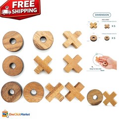 Stylish Wood Tic Tac Toe with X-O Pieces – Perfect Unisex Gift for Adults